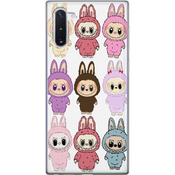 Samsung Galaxy Note10 Gjennomsiktig deksel Labubu Pink Monster - Popkunst med Kawaii-touch