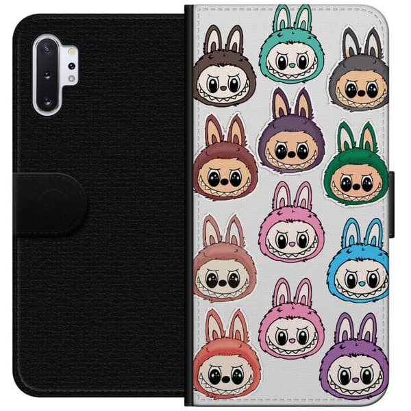 Samsung Galaxy Note10+ Tegnebogsetui Labubu Macaron Monster - Nuttet Samlefigur med Stil