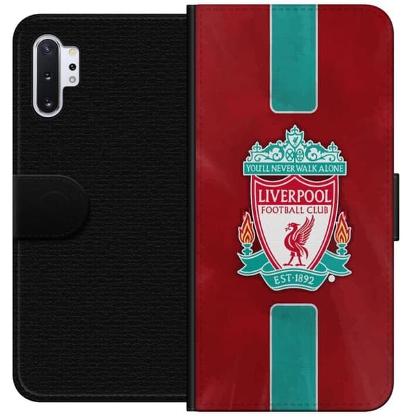 Samsung Galaxy Note10+ Tegnebogsetui Liverpool FC - Klassisk Fodboldstolthed i Rødt