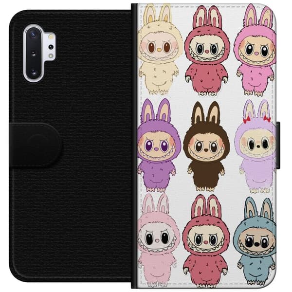 Samsung Galaxy Note10+ Tegnebogsetui Labubu Pink Monster - Popkunst med Kawaii-touch