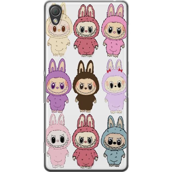 Sony Xperia Z3 Genomskinligt Skal Labubu Pink Monster – Popkonst med Kawaii-touch