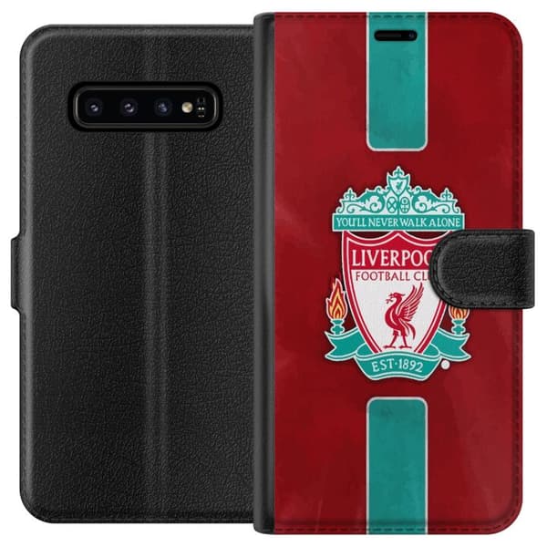 Samsung Galaxy S10 Lommeboketui Liverpool FC - Klassisk Fotballstolthet i Rødt