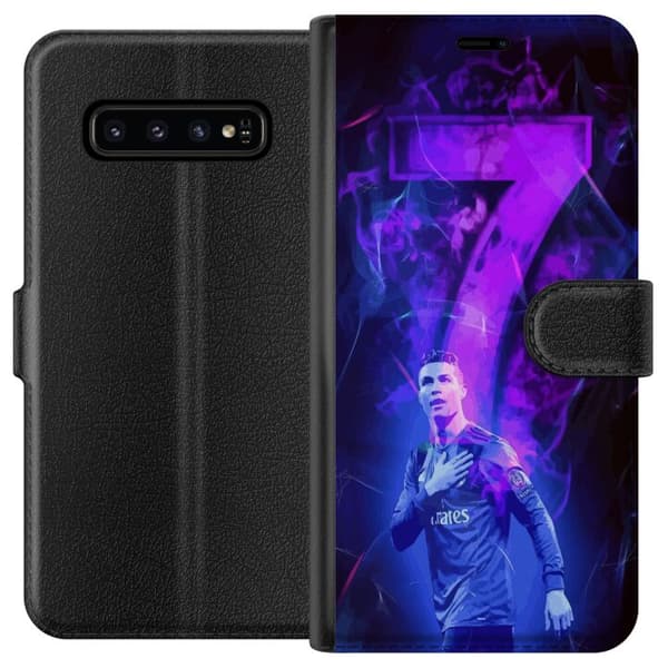 Samsung Galaxy S10 Tegnebogsetui Ronaldo 7 - Fodboldlegende i Handling for Fans