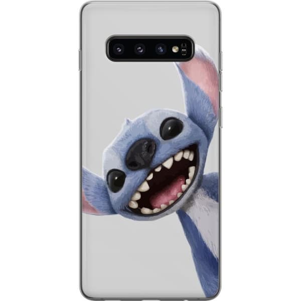 Samsung Galaxy S10 Gjennomsiktig deksel Stitch i Fart - Kawaii Design for Fans & Barn