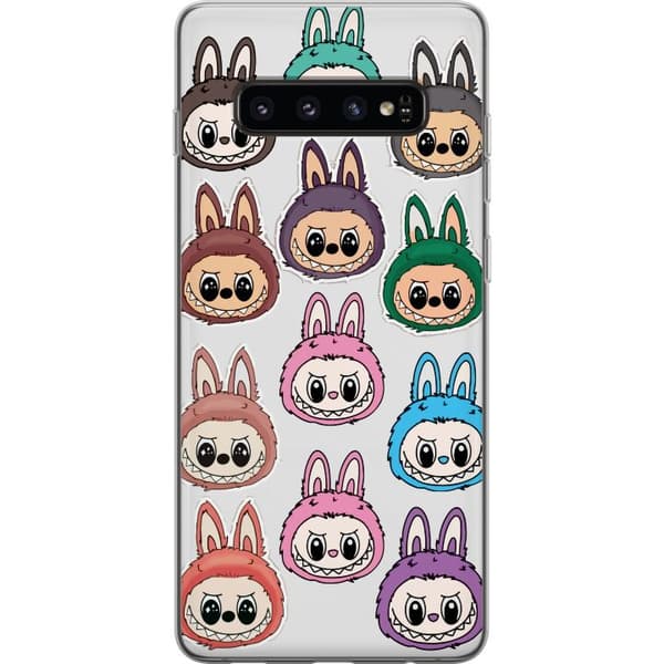 Samsung Galaxy S10 Läpinäkyvä kuori Labubu Macaron Monster - Söpö Keräilyfiguuri Tyylillä