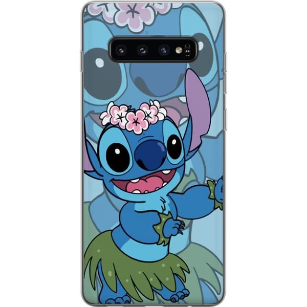 Samsung Galaxy S10 Läpinäkyvä kuori Stitch tähtien alla - Taianomainen Anime-tyyli