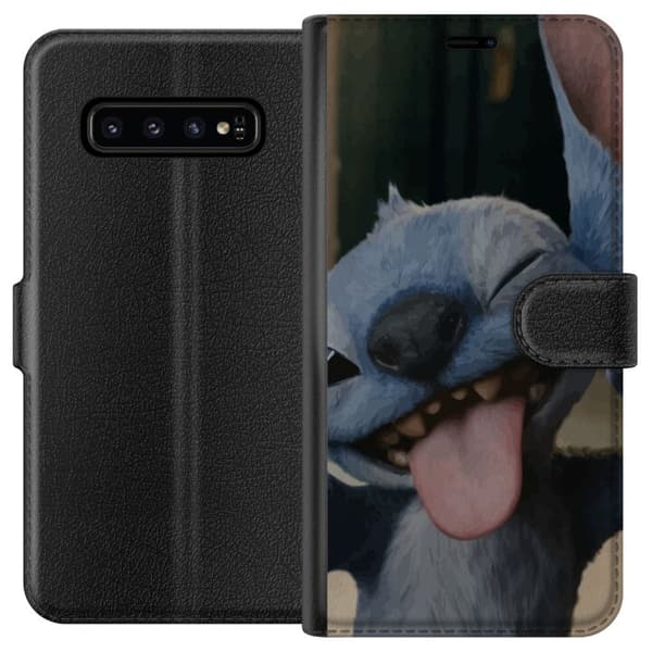 Samsung Galaxy S10 Lompakkokotelo Stitch Söpö Alien - Sininen Suosikki Ulkoavaruudesta