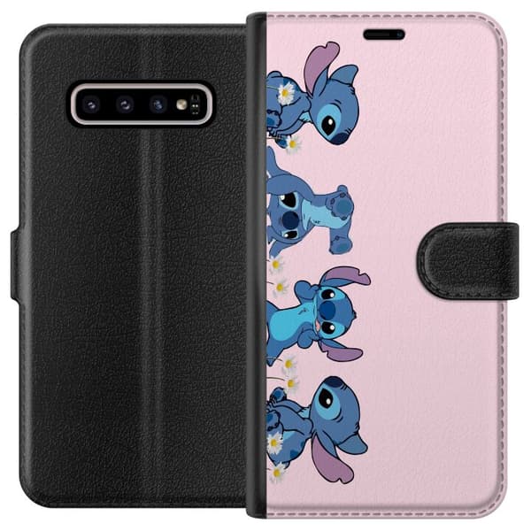 Samsung Galaxy S10+ Tegnebogsetui Stitch Grin & Leg – Perfekt til Telefoncovers eller Plakater