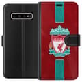 Miniatyrbillede 1 af 3: Samsung Galaxy S10+ Tegnebogsetui Liverpool FC - Klassisk Fodboldstolthed i Rødt