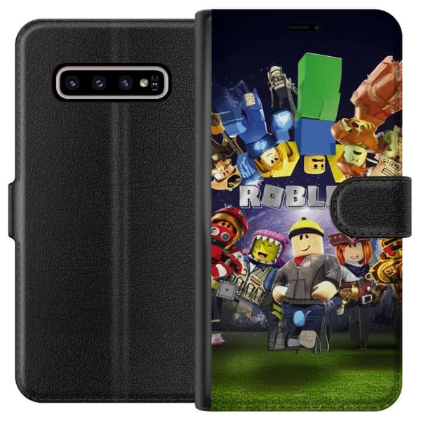 Samsung Galaxy S10+ Tegnebogsetui Roblox Verden - Gaming Eventyr for Børn og Unge