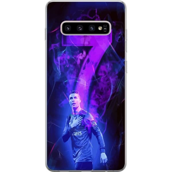 Samsung Galaxy S10+ Gennemsigtig cover Ronaldo 7 - Fodboldlegende i Handling for Fans