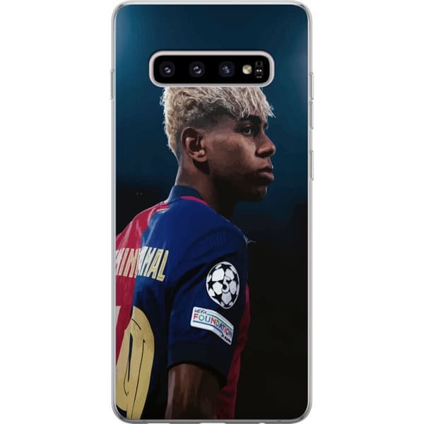 Samsung Galaxy S10+ Gennemsigtig cover Lamine Yamal - Barcelonas Wunderkind i fokus