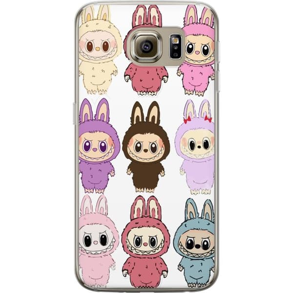 Samsung Galaxy S6 Genomskinligt Skal Labubu Pink Monster – Popkonst med Kawaii-touch