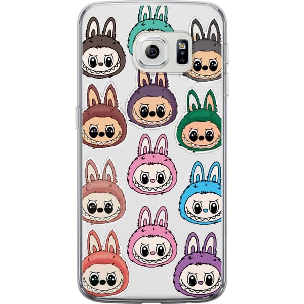 Samsung Galaxy S6 edge Gjennomsiktig deksel Labubu Macaron Monster - Søt Samlefigur med Stil