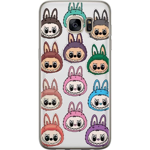 Samsung Galaxy S7 edge Gennemsigtig cover Labubu Macaron Monster - Nuttet Samlefigur med Stil