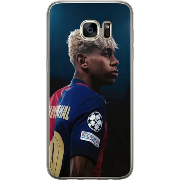 Samsung Galaxy S7 edge Gennemsigtig cover Lamine Yamal - Barcelonas Wunderkind i fokus