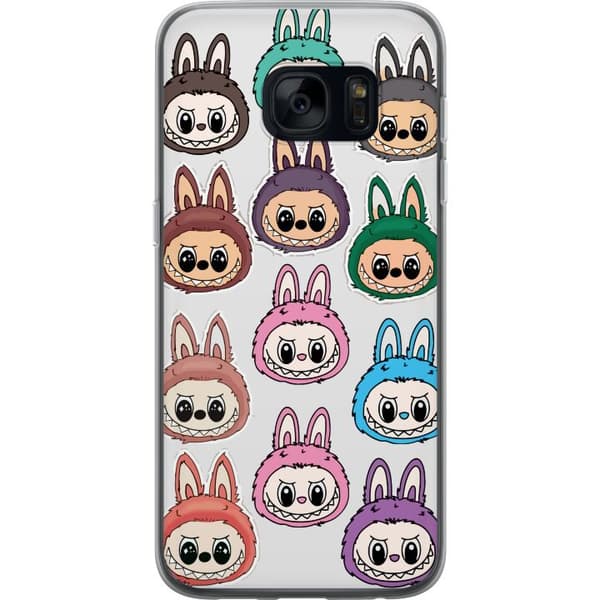 Samsung Galaxy S7 Gennemsigtig cover Labubu Macaron Monster - Nuttet Samlefigur med Stil