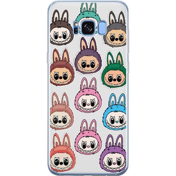 Samsung Galaxy S8+ Genomskinligt Skal Labubu Macaron Monster – Söt Samlarfigur med Stil