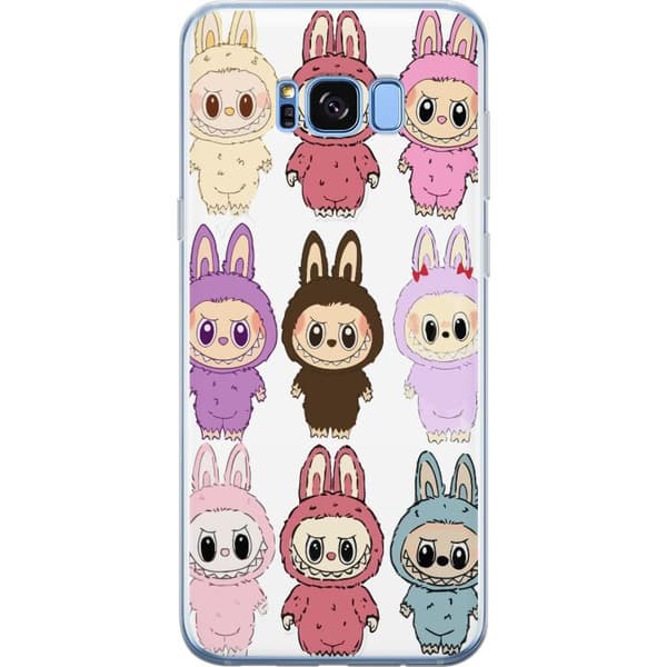 Samsung Galaxy S8+ Genomskinligt Skal Labubu Pink Monster – Popkonst med Kawaii-touch