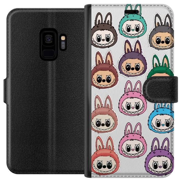 Samsung Galaxy S9 Tegnebogsetui Labubu Macaron Monster - Nuttet Samlefigur med Stil