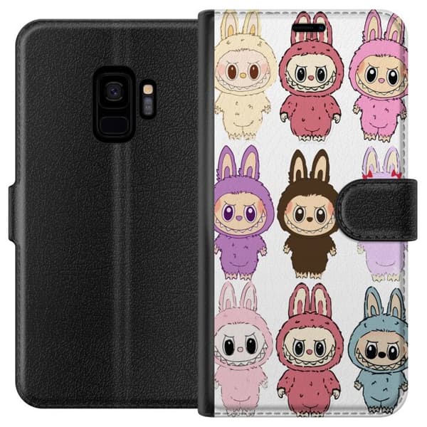 Samsung Galaxy S9 Tegnebogsetui Labubu Pink Monster - Popkunst med Kawaii-touch