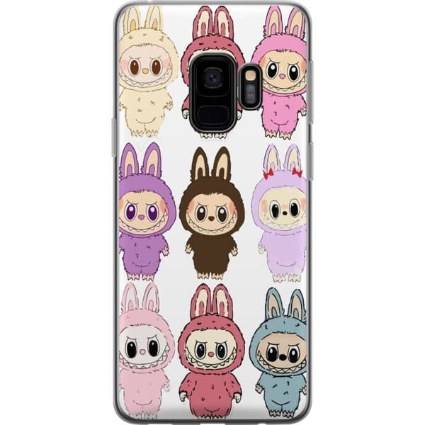 Samsung Galaxy S9 Gennemsigtig cover Labubu Pink Monster - Popkunst med Kawaii-touch