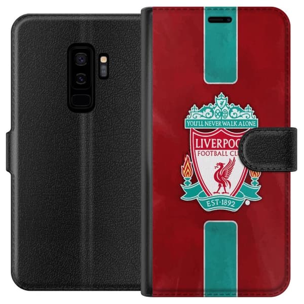 Samsung Galaxy S9+ Tegnebogsetui Liverpool FC - Klassisk Fodboldstolthed i Rødt