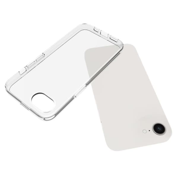 För iPhone 16e Transparent TPU Reptåligt Skal + 2.5D Bågformat Skärmskydd