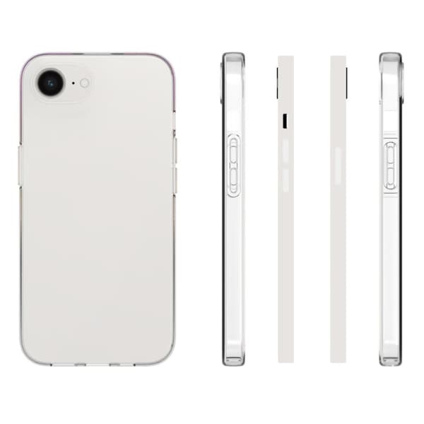 För iPhone 16e Transparent TPU Reptåligt Skal + 2.5D Bågformat Skärmskydd