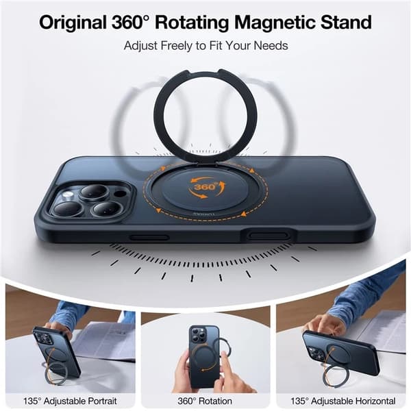 Torras iPhone 15 Pro Max Mobilskal Magsafe Kickstand - Svart