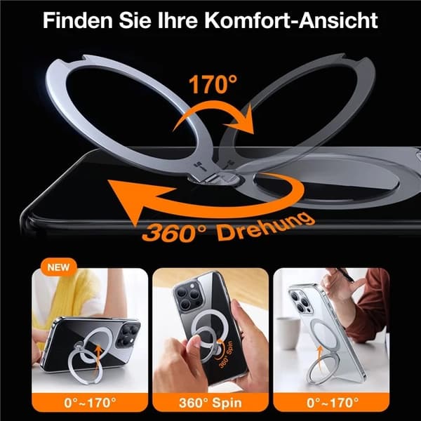Torras iPhone 15 Pro Max Mobilskal Magsafe Ringhållare - Transparent