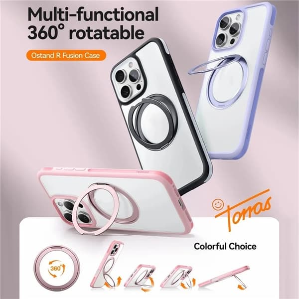 Torras iPhone 15 Pro Max Mobilskal Magsafe Ostand R Fusion - Svart