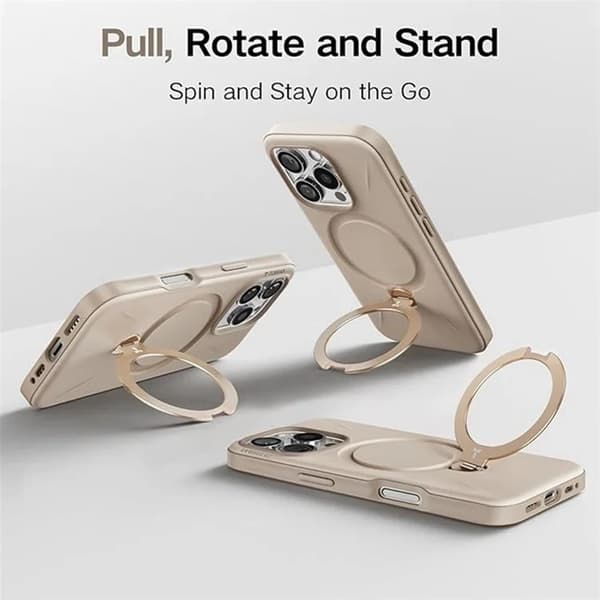 Torras iPhone 15 Pro Mobilskal Magsafe Ostand Q Pro - Guld