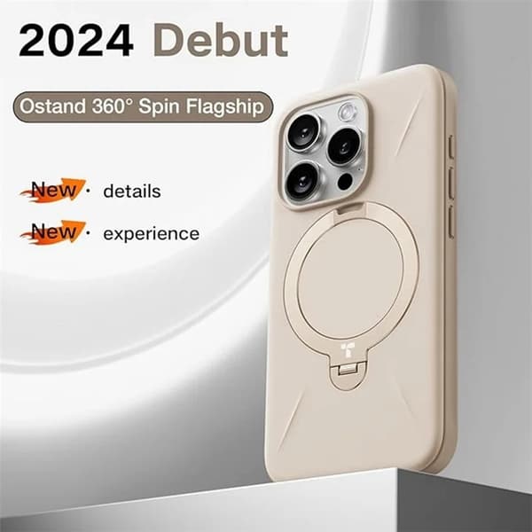 Torras iPhone 15 Pro Mobilskal Magsafe Ostand Q Pro - Guld