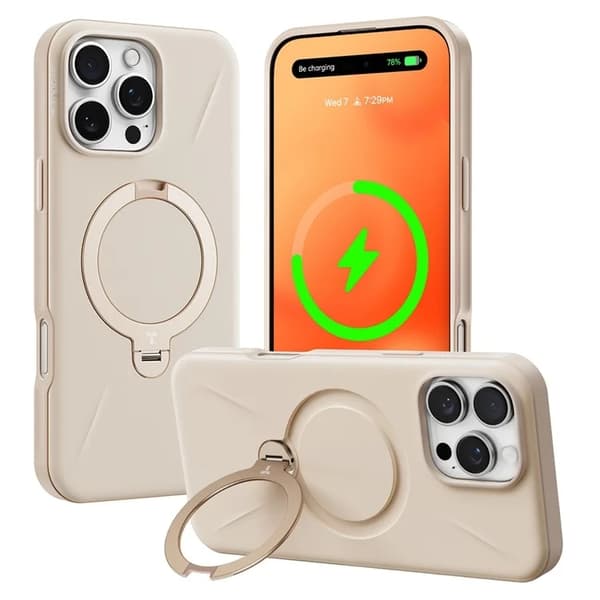 Torras iPhone 15 Pro Mobilskal Magsafe Ostand Q Pro - Guld