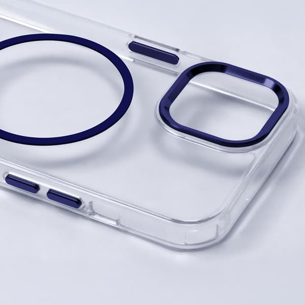 iPhone 15 Mobilskal MagSafe Clear Thin - Blå