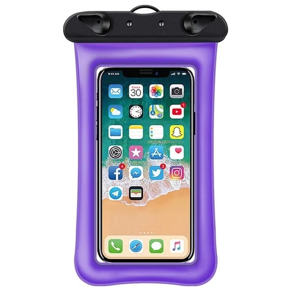 Vattentät Mobilfodral max 7.2" med Snöre - Lila