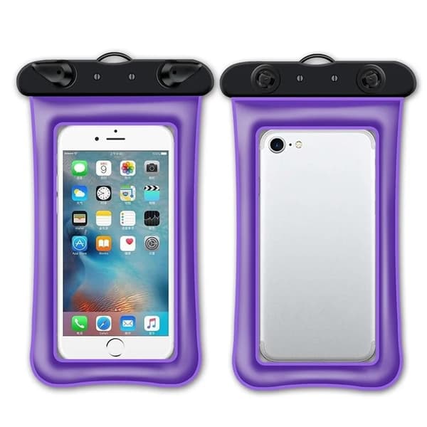Vattentät Mobilfodral max 7.2" med Snöre - Lila
