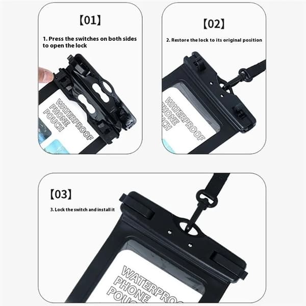 Vattentät Mobilfodral max 7.2" IPX8 HF-17 - Grön
