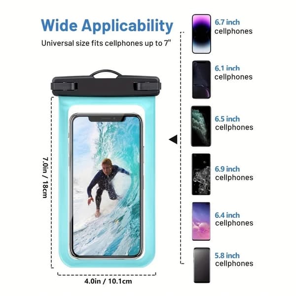 Vattentät Mobilfodral max 7.2" IPX8 HF-17 - Grön