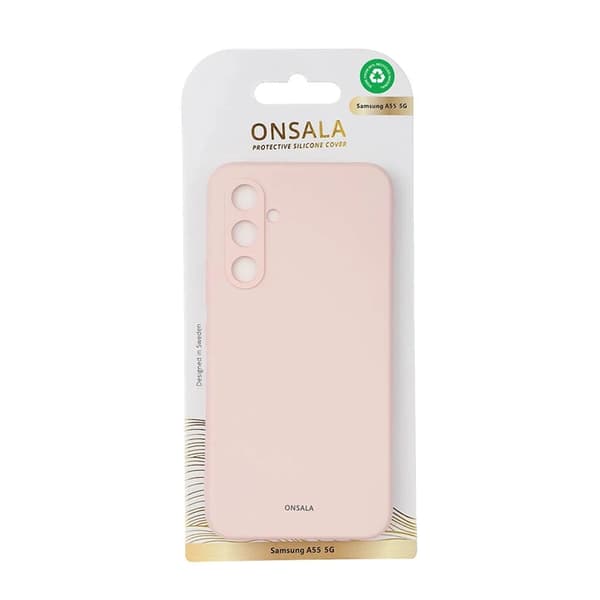 Onsala Galaxy A55 5G Mobilskal Silikonkänsla - Rosa