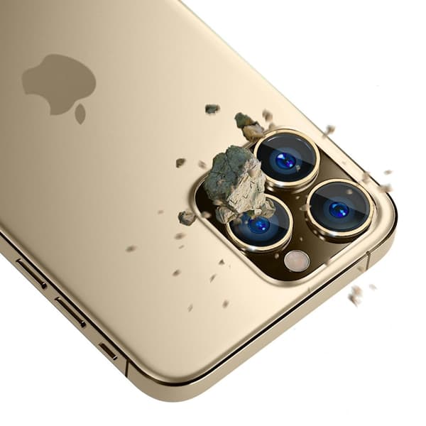 3MK iPhone 13 Pro/13 Pro Max härdat glas Kameraskydd - Guld