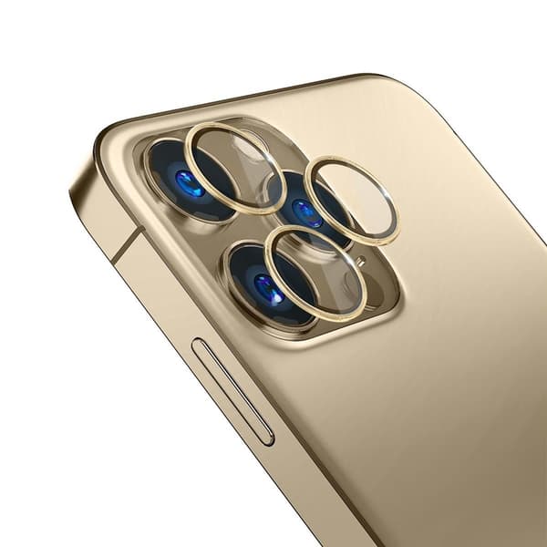 3MK iPhone 13 Pro/13 Pro Max härdat glas Kameraskydd - Guld