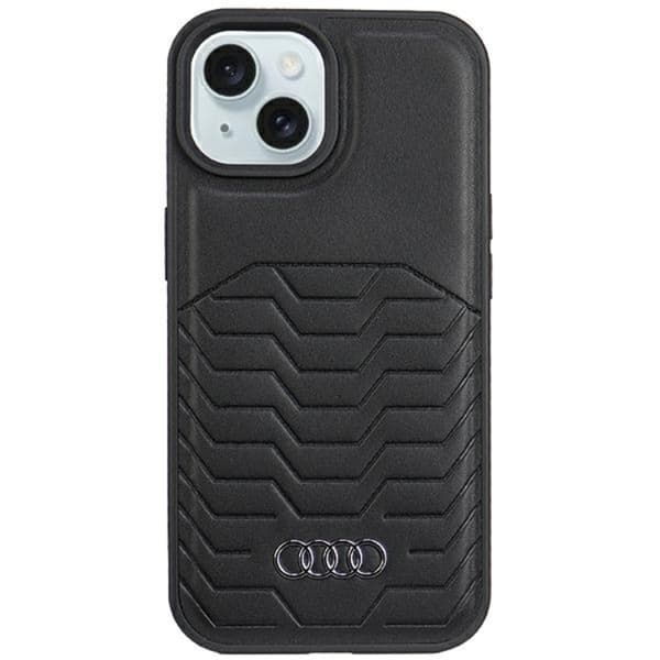Audi iPhone 15 Mobilskal Magsafe Synthetic Läder -  Röd
