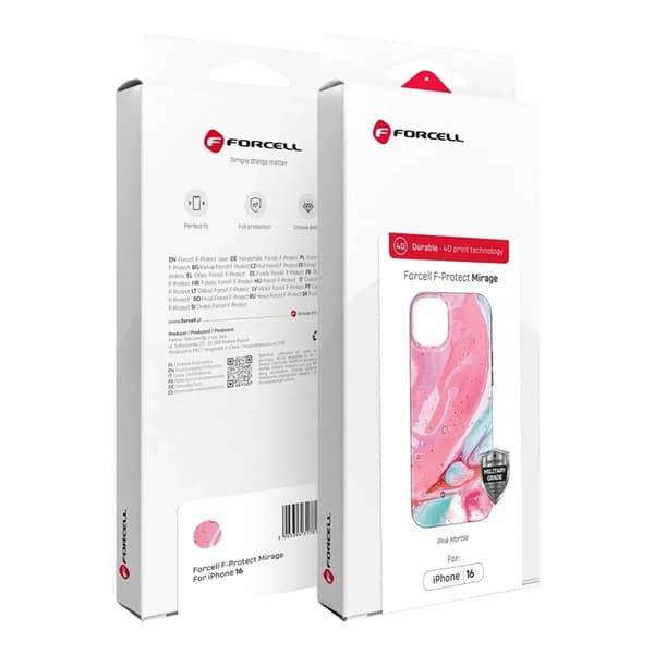 Forcell iPhone 15 Mobilskal MagSafe Mirage - Rosa Marble