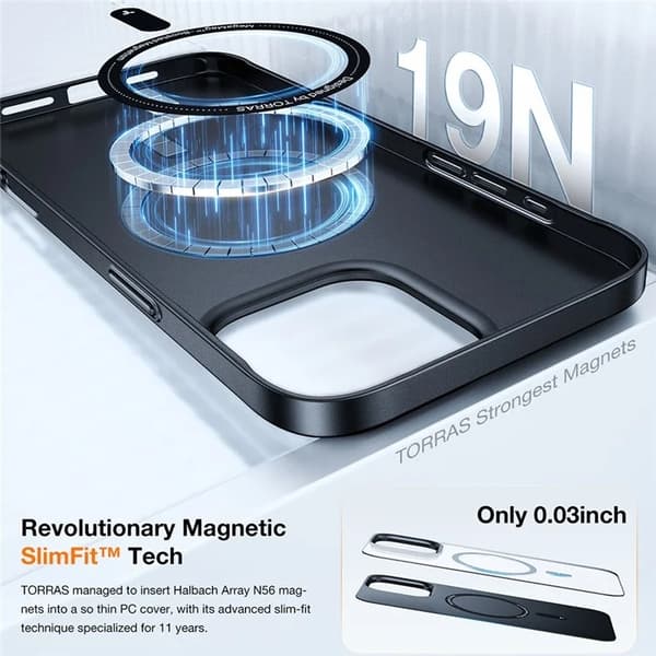 Torras iPhone 15 Pro Max Mobilskal Magsafe Shockproof - Svart