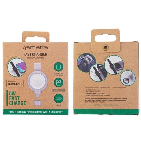 4smarts laddare Apple Watch 2.5W Med USB-A Kable - Vit