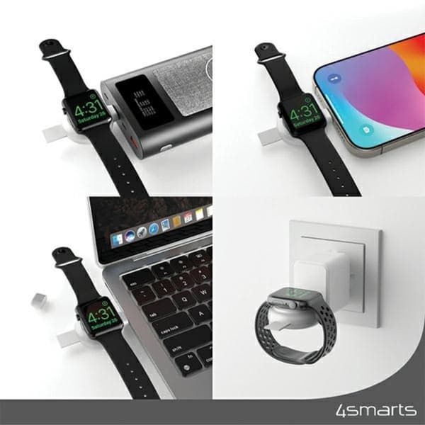 4smarts laddare Apple Watch 2.5W Med USB-A Kable - Vit