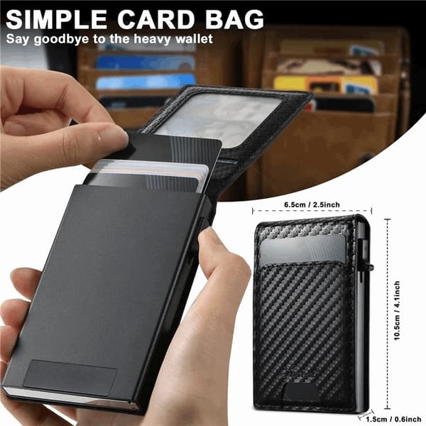 SUTENI iPhone 13 Pro Max Mobilskal Magsafe Korthållare Carbon Fiber