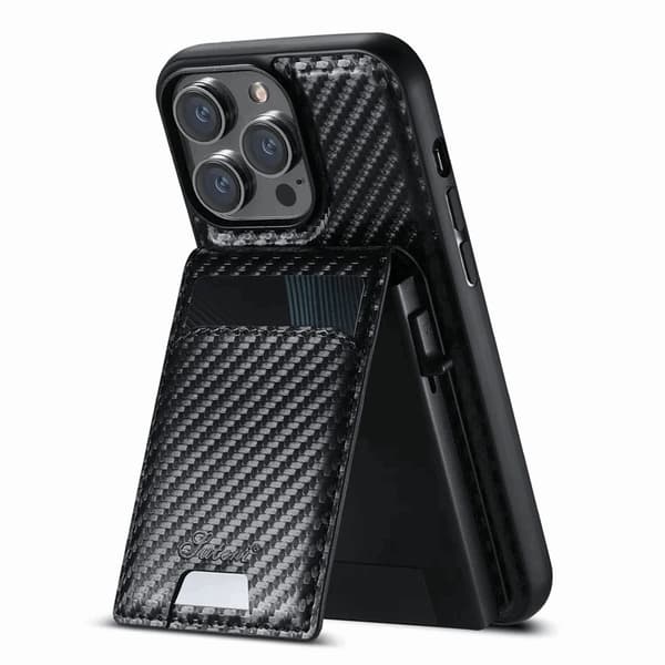 SUTENI iPhone 13 Pro Max Mobilskal Magsafe Korthållare Carbon Fiber